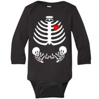 Baby Twins Skeleton Halloween Costume Baby Long Sleeve Bodysuit