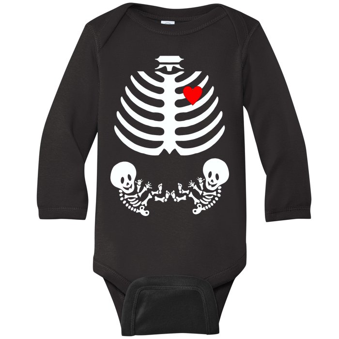 Baby Twins Skeleton Halloween Costume Baby Long Sleeve Bodysuit