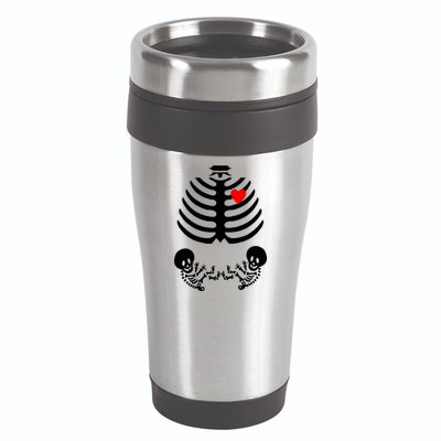 Baby Twins Skeleton Halloween Costume 16oz Travel Tumbler