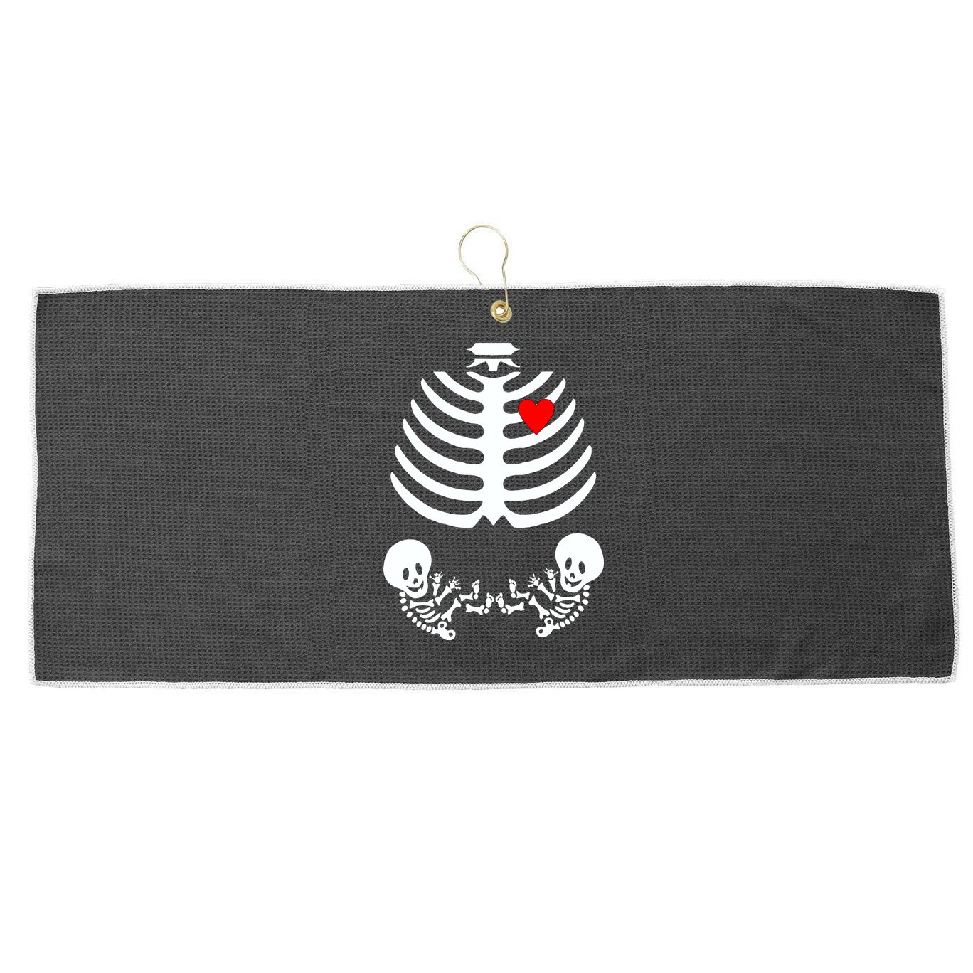 Baby Twins Skeleton Halloween Costume Large Microfiber Waffle Golf Towel