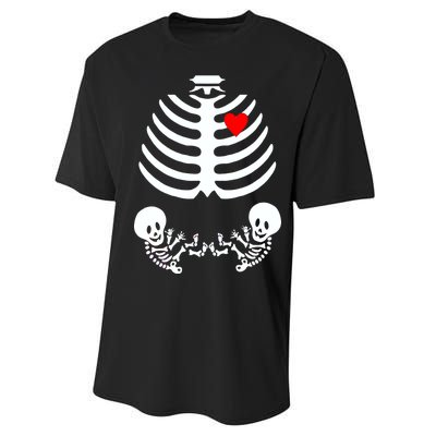 Baby Twins Skeleton Halloween Costume Performance Sprint T-Shirt