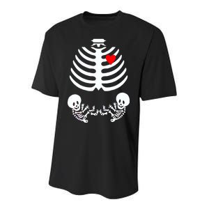 Baby Twins Skeleton Halloween Costume Youth Performance Sprint T-Shirt