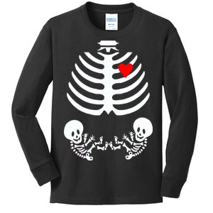 Baby Twins Skeleton Halloween Costume Kids Long Sleeve Shirt