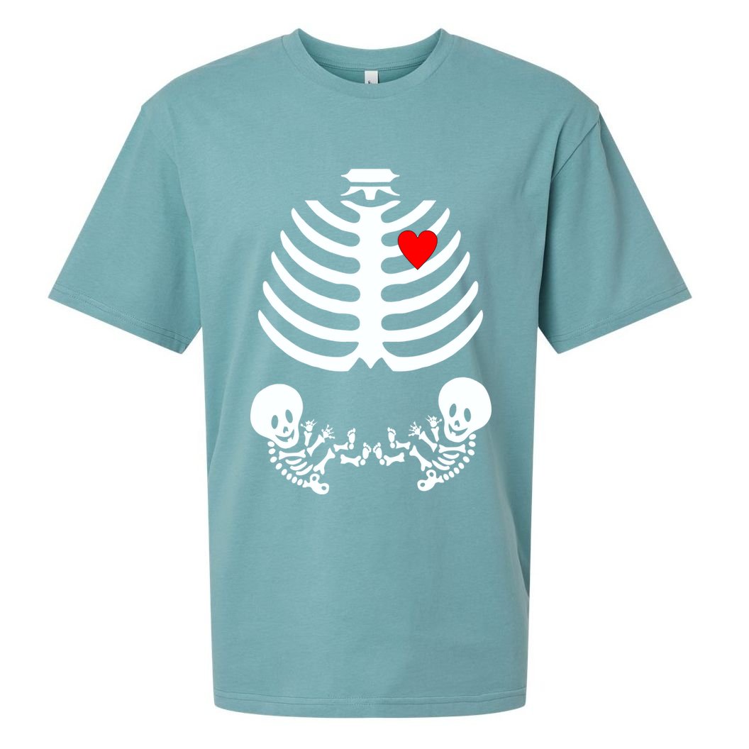 Baby Twins Skeleton Halloween Costume Sueded Cloud Jersey T-Shirt