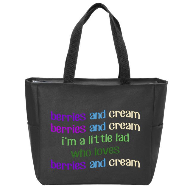 Berries And Cream Zip Tote Bag
