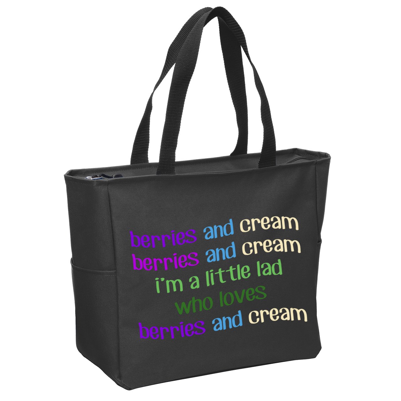 Berries And Cream Zip Tote Bag