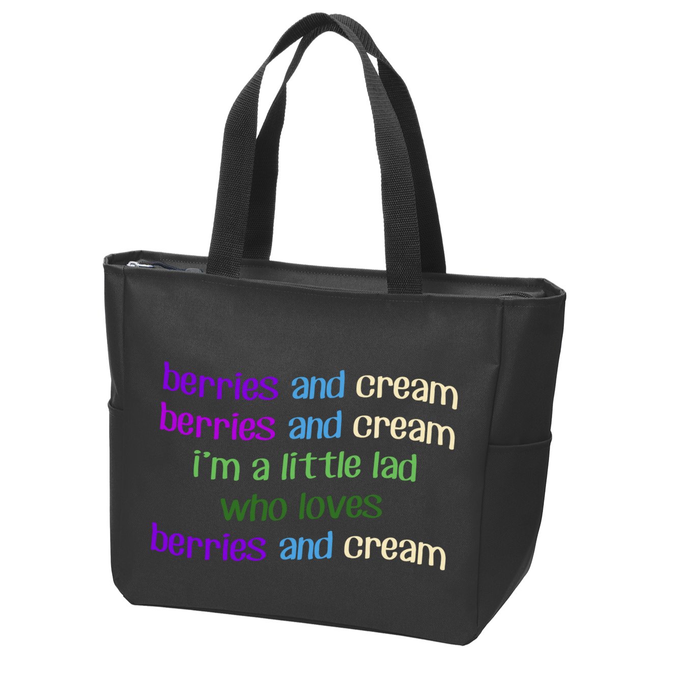 Berries And Cream Zip Tote Bag