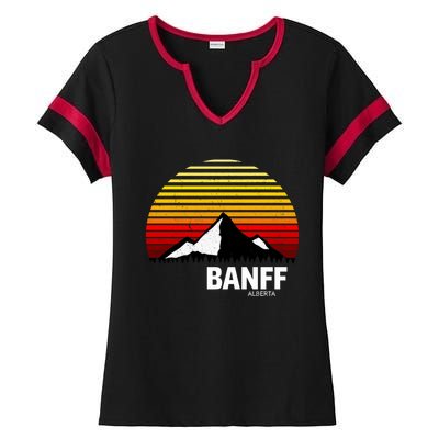 Banff Alberta Canada Rocky Mountain Cute Gift Ladies Halftime Notch Neck Tee