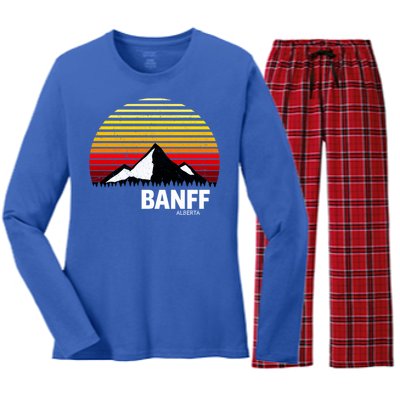 Banff Alberta Canada Rocky Mountain Cute Gift Women's Long Sleeve Flannel Pajama Set 