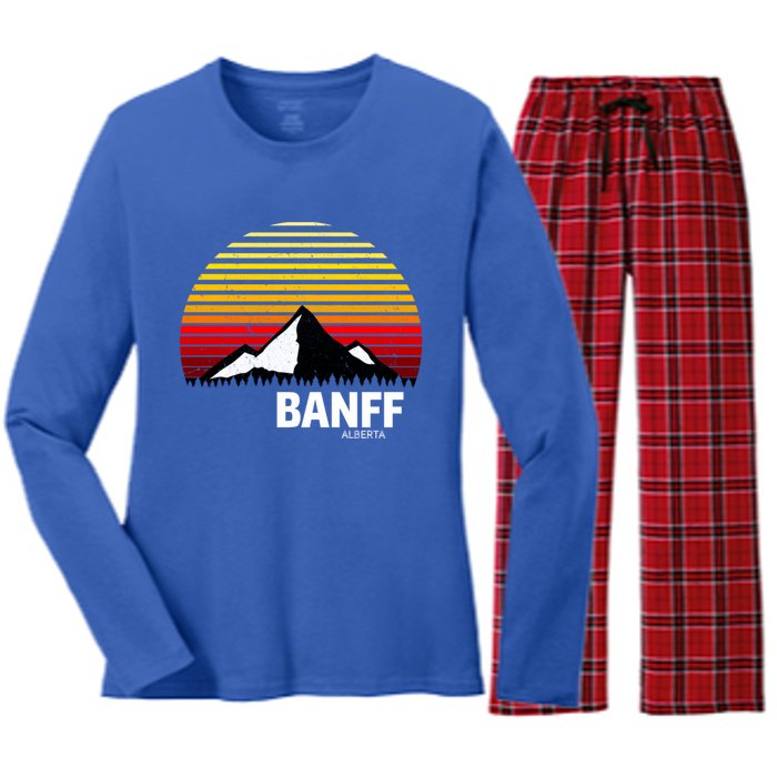 Banff Alberta Canada Rocky Mountain Cute Gift Women's Long Sleeve Flannel Pajama Set 