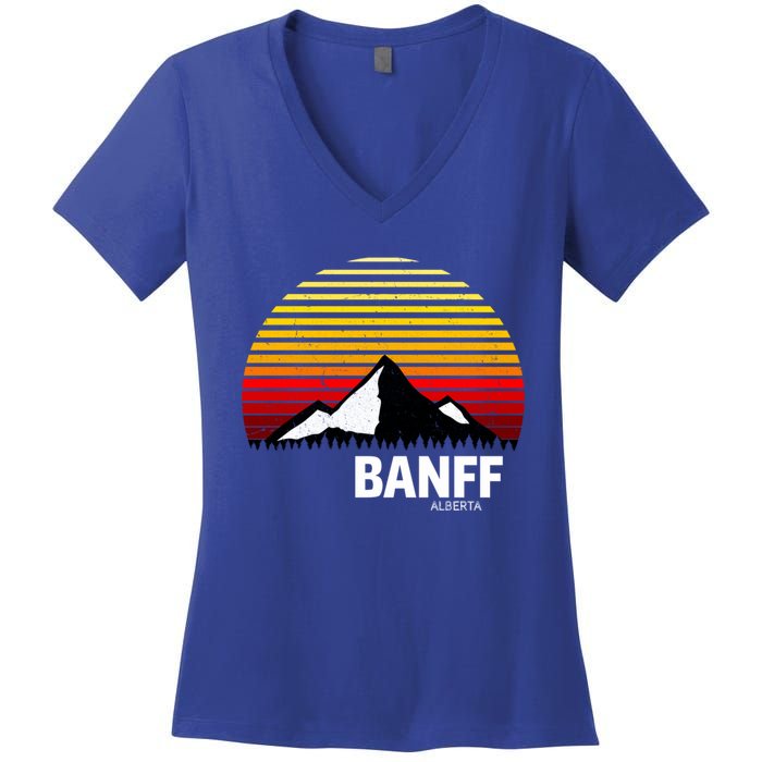 Banff Alberta Canada Rocky Mountain Cute Gift Women's V-Neck T-Shirt