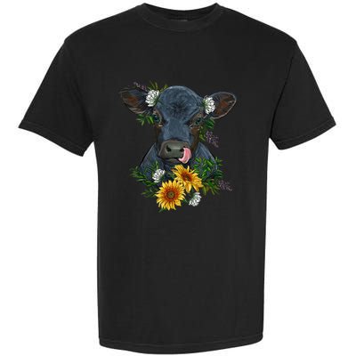 Black Angus Calf Cow Farm Animals Farmer Cow Farming Garment-Dyed Heavyweight T-Shirt