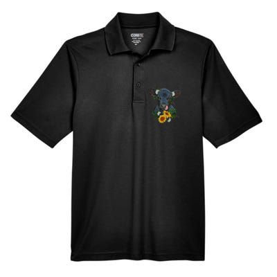 Black Angus Calf Cow Farm Animals Farmer Cow Farming Men's Origin Performance Pique Polo