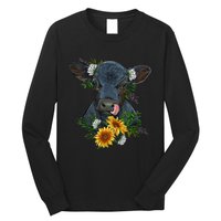 Black Angus Calf Cow Farm Animals Farmer Cow Farming Long Sleeve Shirt