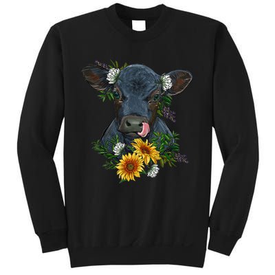 Black Angus Calf Cow Farm Animals Farmer Cow Farming Sweatshirt