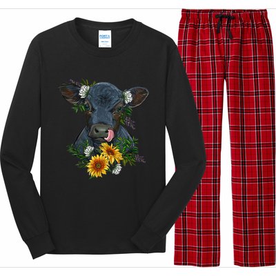 Black Angus Calf Cow Farm Animals Farmer Cow Farming Long Sleeve Pajama Set