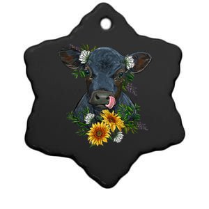 Black Angus Calf Cow Farm Animals Farmer Cow Farming Ceramic Star Ornament