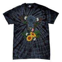 Black Angus Calf Cow Farm Animals Farmer Cow Farming Tie-Dye T-Shirt