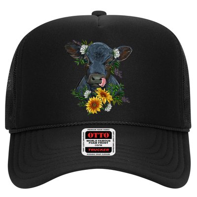 Black Angus Calf Cow Farm Animals Farmer Cow Farming Trucker Hat