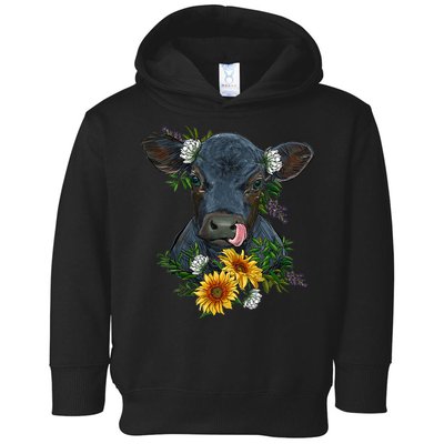 Black Angus Calf Cow Farm Animals Farmer Cow Farming Toddler Hoodie