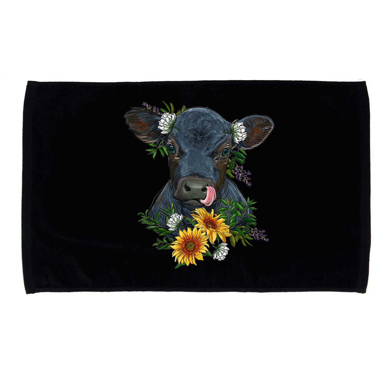 Black Angus Calf Cow Farm Animals Farmer Cow Farming Microfiber Hand Towel