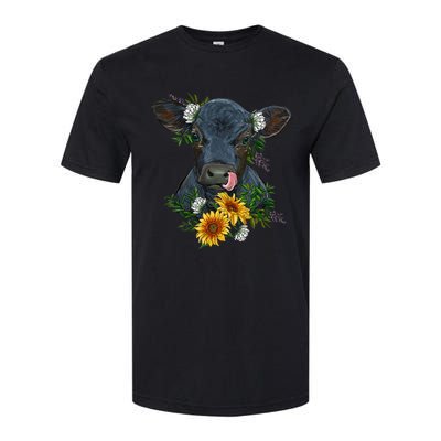 Black Angus Calf Cow Farm Animals Farmer Cow Farming Softstyle CVC T-Shirt