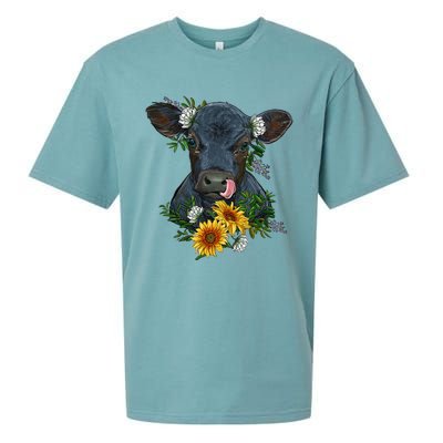 Black Angus Calf Cow Farm Animals Farmer Cow Farming Sueded Cloud Jersey T-Shirt