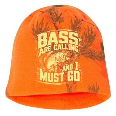 Bass Are Calling And I Must Go Bass Fishing Gift Kati - Camo Knit Beanie