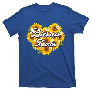 Blessed Auntie Cute Mom Sunflower Heart Mothers Day Gift T-Shirt