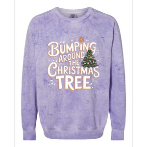 Bumping Around Christmas Tree Funny Christmas Pregnant Gift Colorblast Crewneck Sweatshirt