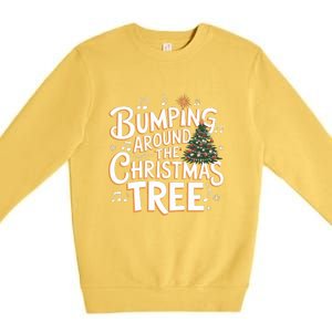 Bumping Around Christmas Tree Funny Christmas Pregnant Gift Premium Crewneck Sweatshirt