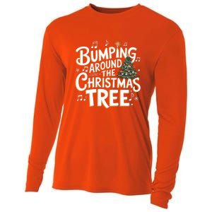 Bumping Around Christmas Tree Funny Christmas Pregnant Gift Cooling Performance Long Sleeve Crew