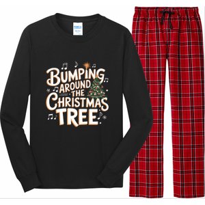 Bumping Around Christmas Tree Funny Christmas Pregnant Gift Long Sleeve Pajama Set