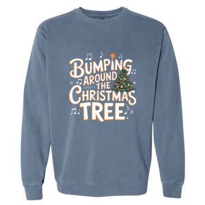 Bumping Around Christmas Tree Funny Christmas Pregnant Gift Garment-Dyed Sweatshirt