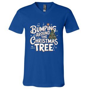 Bumping Around Christmas Tree Funny Christmas Pregnant Gift V-Neck T-Shirt