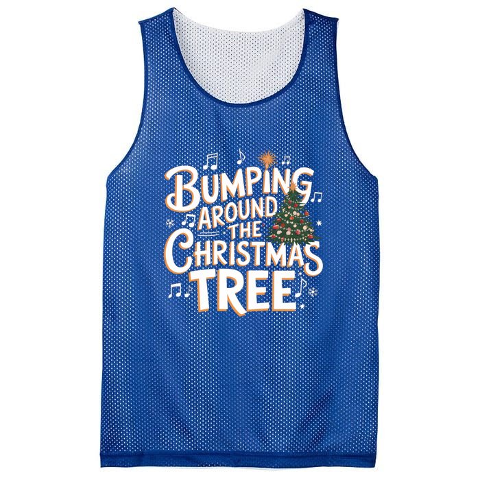 Bumping Around Christmas Tree Funny Christmas Pregnant Gift Mesh Reversible Basketball Jersey Tank