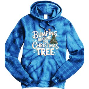 Bumping Around Christmas Tree Funny Christmas Pregnant Gift Tie Dye Hoodie