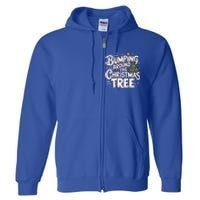 Bumping Around Christmas Tree Funny Christmas Pregnant Gift Full Zip Hoodie