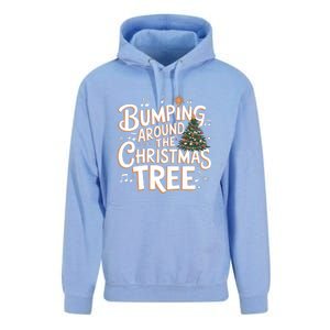 Bumping Around Christmas Tree Funny Christmas Pregnant Gift Unisex Surf Hoodie