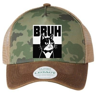Bruh Angry Cat Funny Antisocial Hillarious Message Sarcasm Legacy Tie Dye Trucker Hat