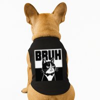 Bruh Angry Cat Funny Antisocial Hillarious Message Sarcasm Doggie Tank