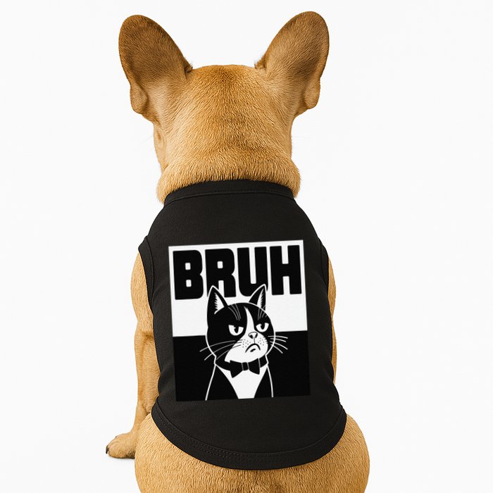Bruh Angry Cat Funny Antisocial Hillarious Message Sarcasm Doggie Tank