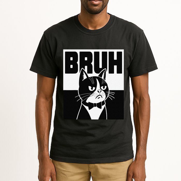 Bruh Angry Cat Funny Antisocial Hillarious Message Sarcasm Tall T-Shirt