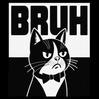 Bruh Angry Cat Funny Antisocial Hillarious Message Sarcasm Impact Tech Backpack