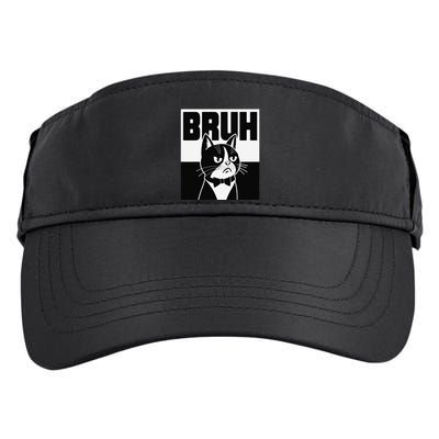 Bruh Angry Cat Funny Antisocial Hillarious Message Sarcasm Adult Drive Performance Visor