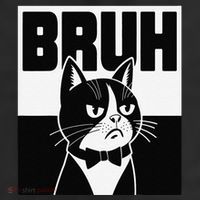 Bruh Angry Cat Funny Antisocial Hillarious Message Sarcasm 11oz C Handle Ceramic Mug