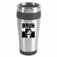 Bruh Angry Cat Funny Antisocial Hillarious Message Sarcasm 16oz Travel Tumbler