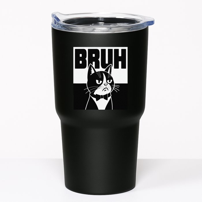 Bruh Angry Cat Funny Antisocial Hillarious Message Sarcasm Tumbler