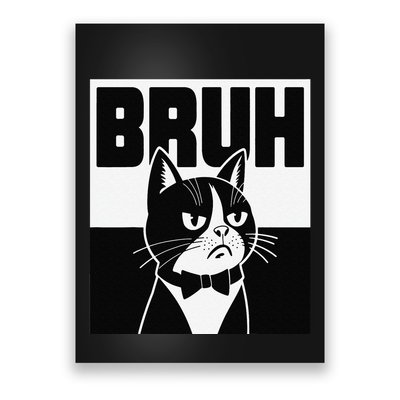 Bruh Angry Cat Funny Antisocial Hillarious Message Sarcasm Poster