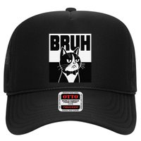Bruh Angry Cat Funny Antisocial Hillarious Message Sarcasm Hat
